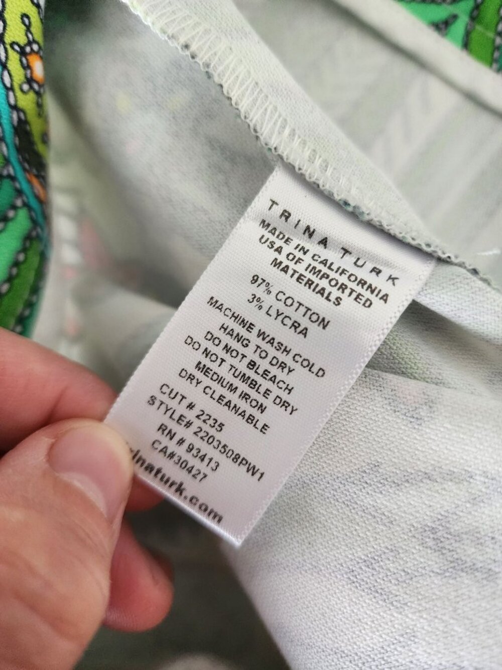 Trina Turk green cactus print shorts 0 - Picture 4 of 5
